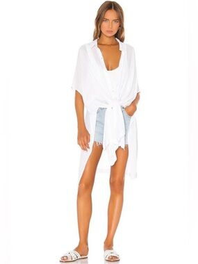 l*space White Anita Woven Tunic Cover-Up